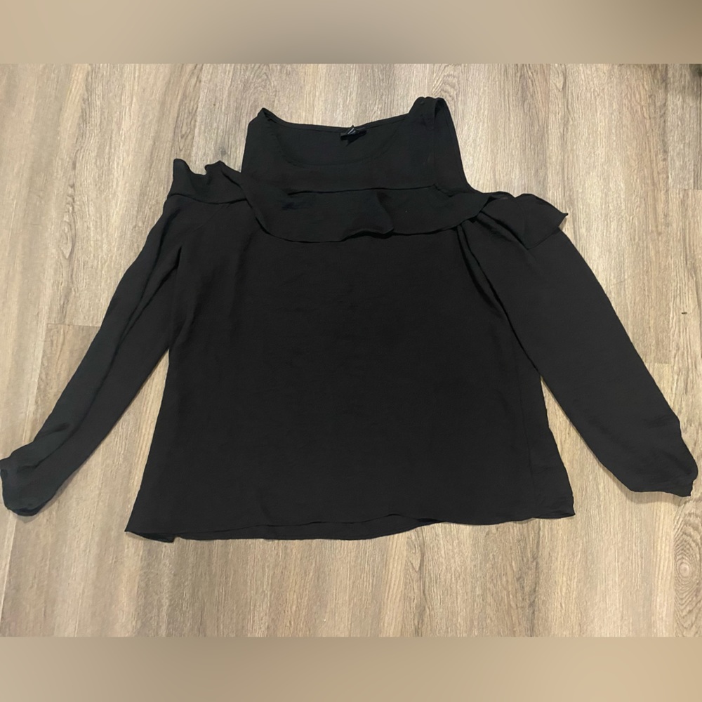 Black long sleeve off the shoulder top